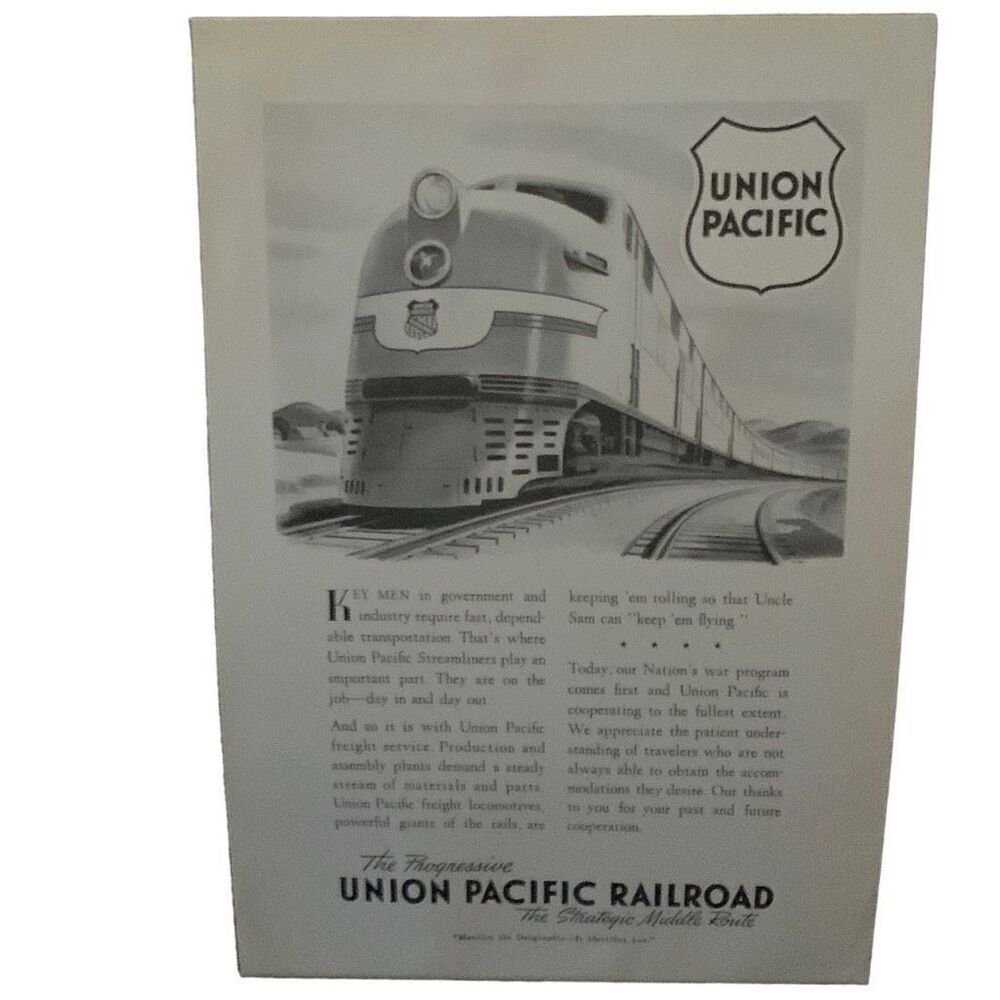 Vintage 1942 Union Pacific Key Men in Government Ad Advertisment